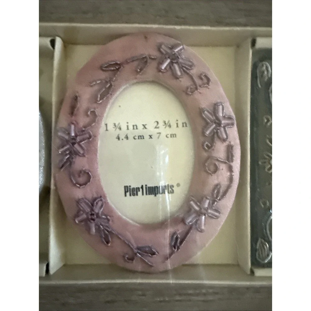 NEW Pier 1 Imports Mini Picture‎ Frames Set of 3 Embroidered Beaded NIB